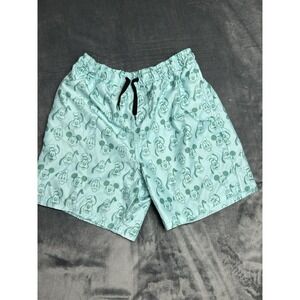 Disney Turquoise Pluto, Mickey & Donald Swim Shorts Small 6 Inch Inseam